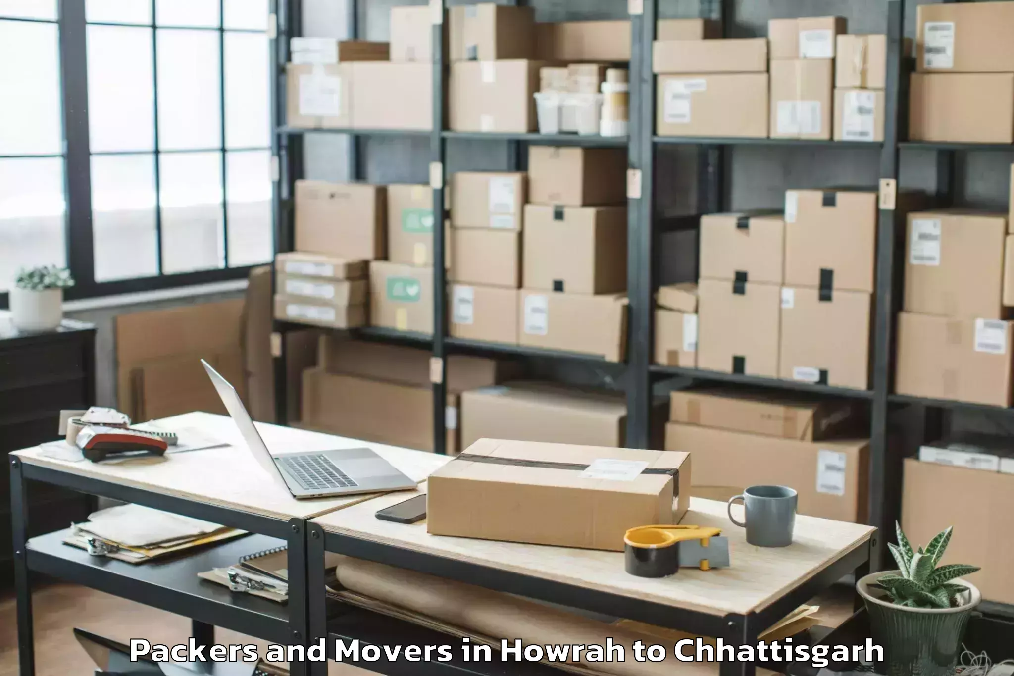 Leading Howrah to Kawardha Packers And Movers Provider